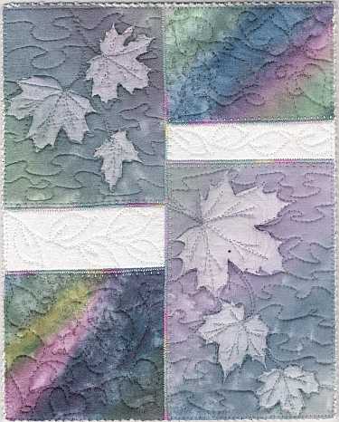 Rainbow Maples Sunprint 8x10 Mini Art Quilt, Sue Andrus Gardens